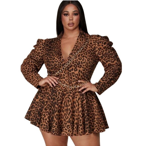 NWT Plus Size Leopard blazer / Dress - Picture 1 of 7